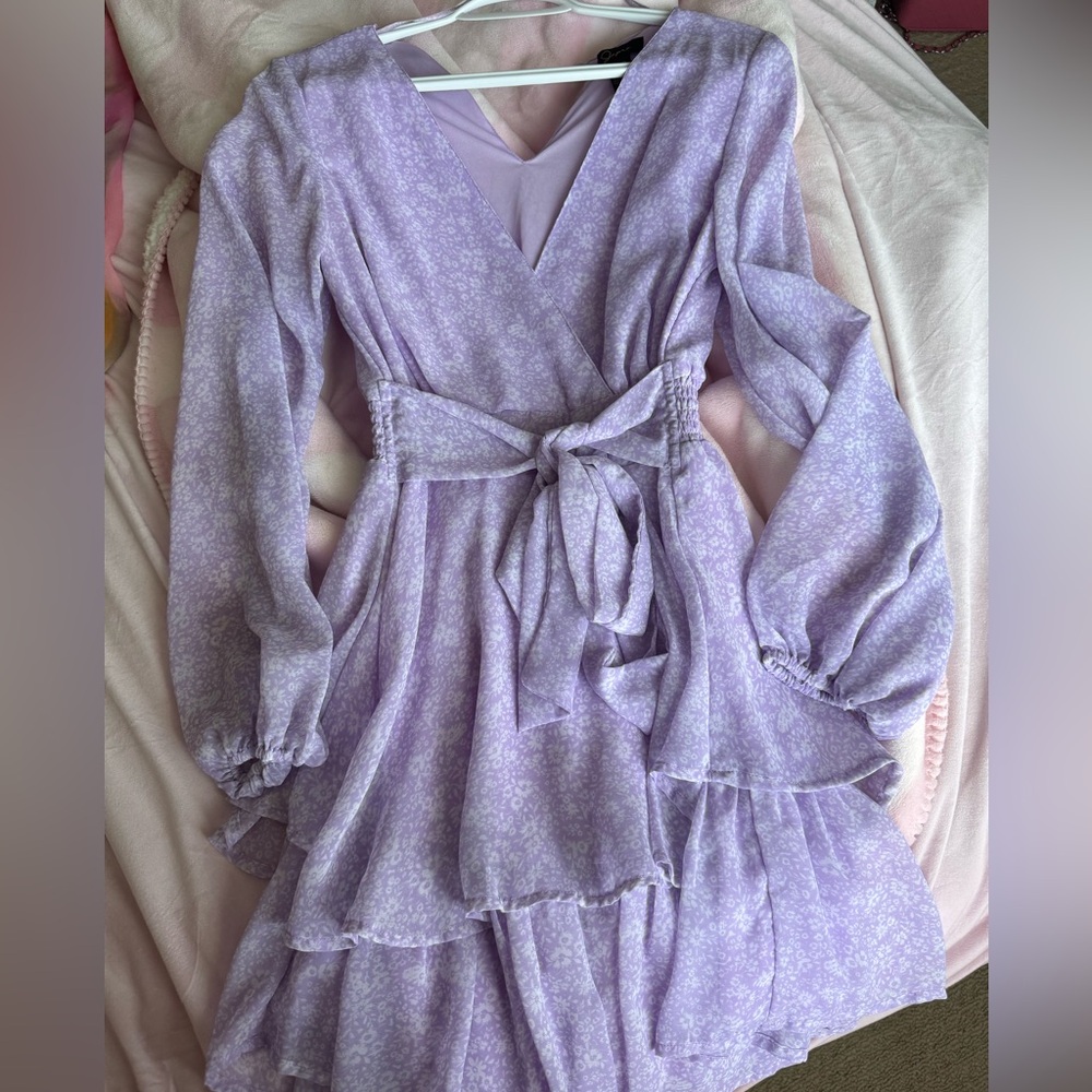 Women's Purple Floral Spring/Summer Dress